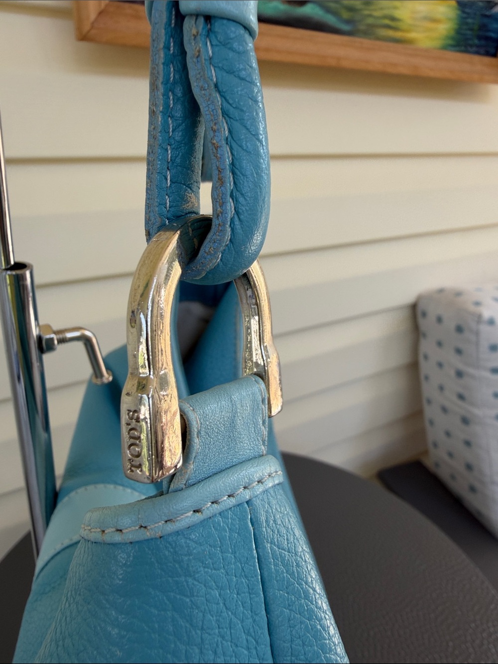 Tod’s Miky Y2K cerulean blue leather hobo bag w/dustbag, great vintage condition - Picture 4 of 16